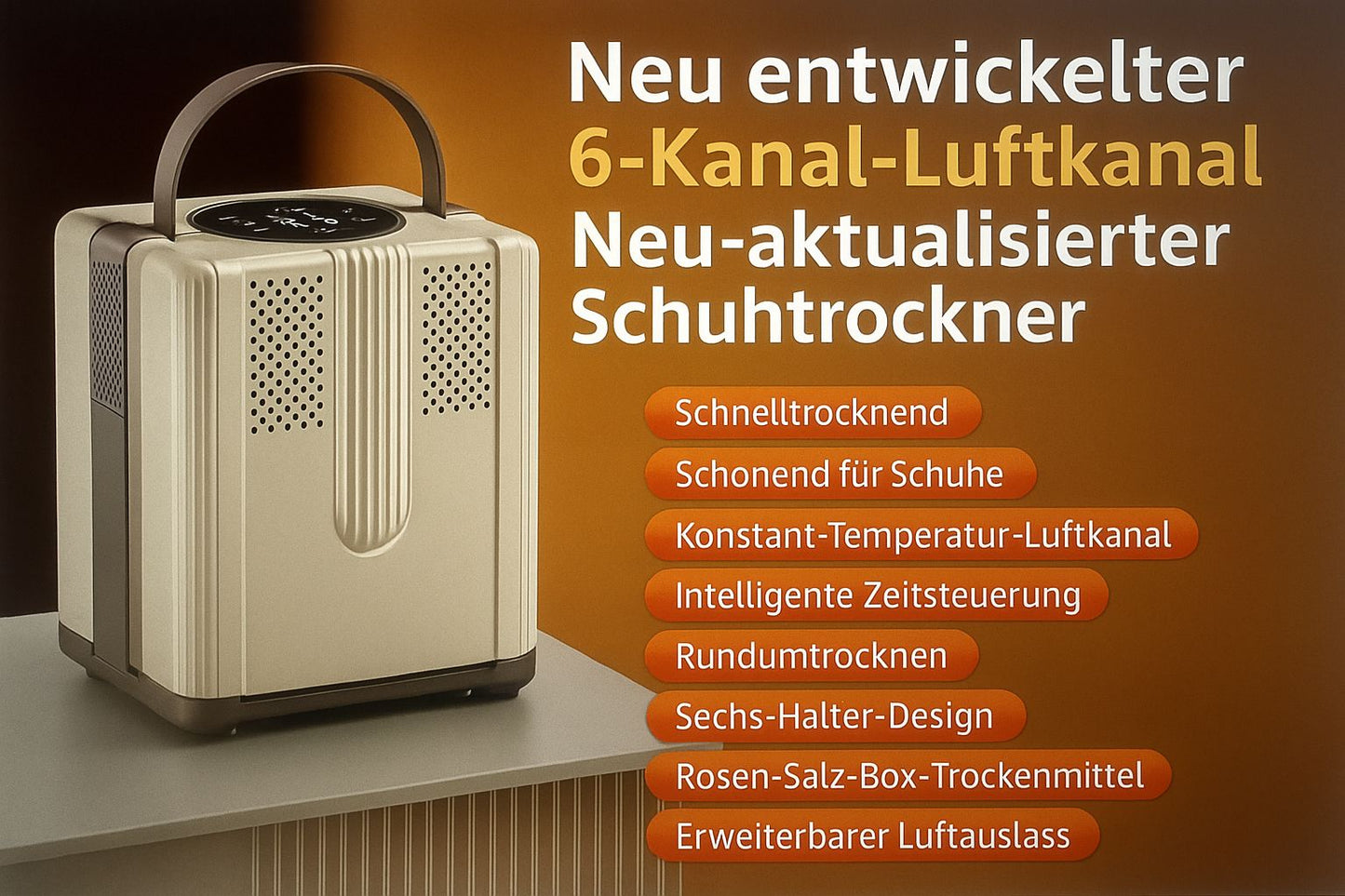 Schuhtrockner mit sechs Armen